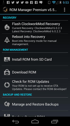 ROM Manager Screenshot1