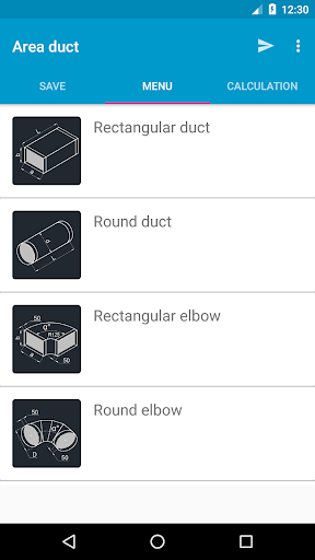 Area duct HVAC Screenshot1