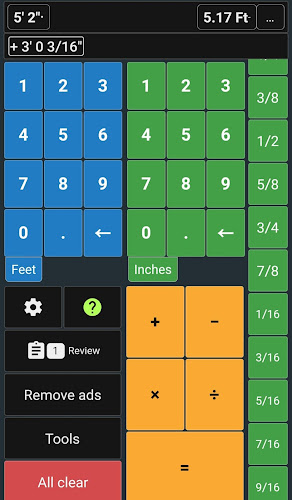 Feet & Inch Construction Calc Screenshot1