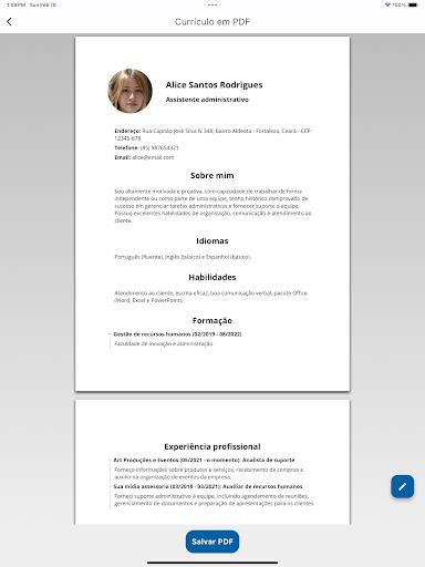 Criador de Currículo Vitae PDF Screenshot3