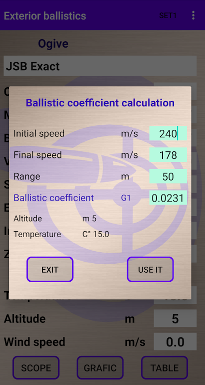 External ballistics calculator Screenshot4