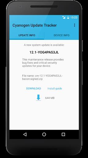 Cyanogen Update Tracker Screenshot1