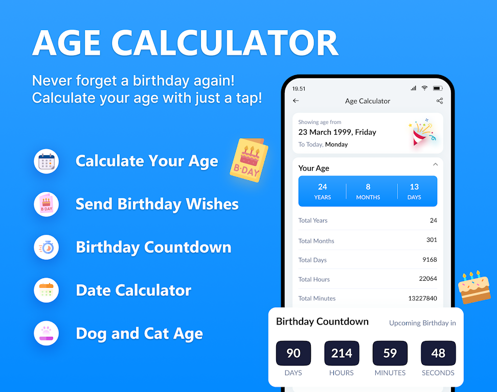 Age Calculator: Bday Countdown Screenshot1