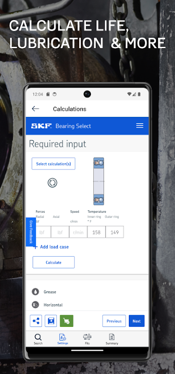 SKF Bearing Assist Screenshot4