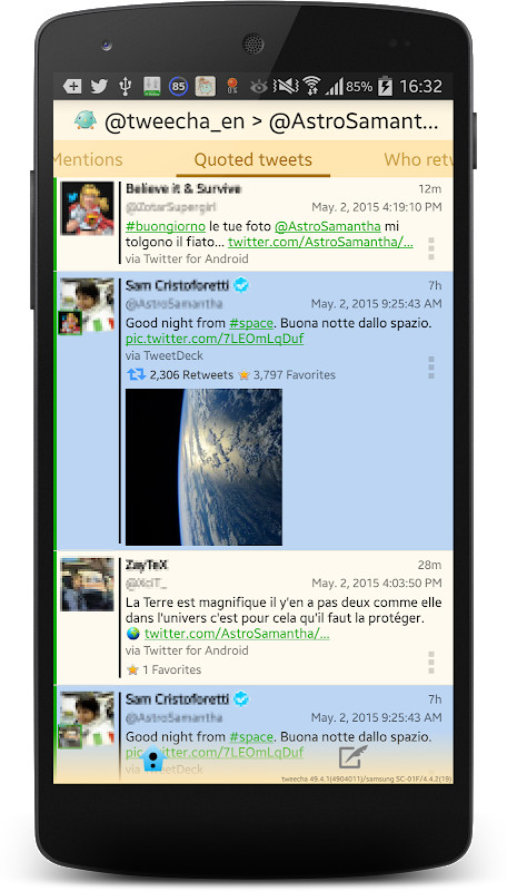 Tweecha Lite for Twitter: Presented in papers Screenshot3