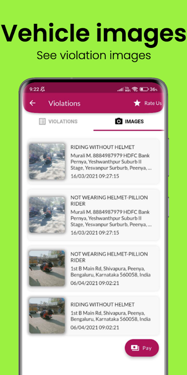 Bangalore Traffic Fines Check Screenshot3