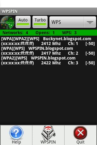 WPSPIN. WPS Wireless Scanner. Screenshot1