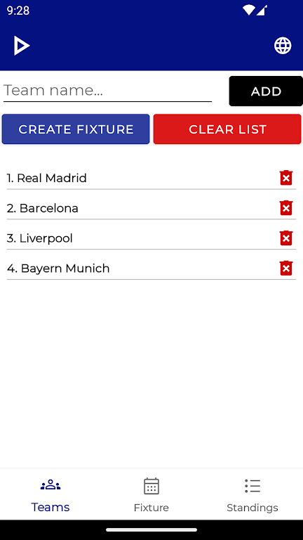 Fixture & Points Table Maker Screenshot1