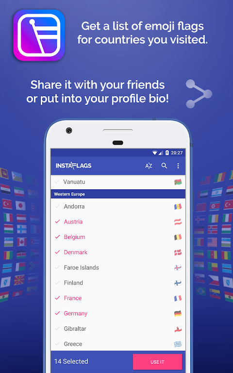 Emoji Keyboard Insta Flags Screenshot1