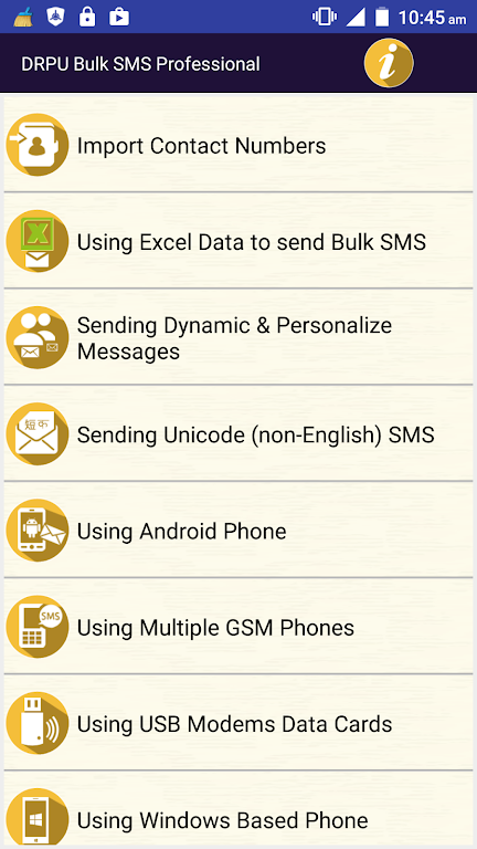 Bulk SMS Software Mobile help Screenshot1