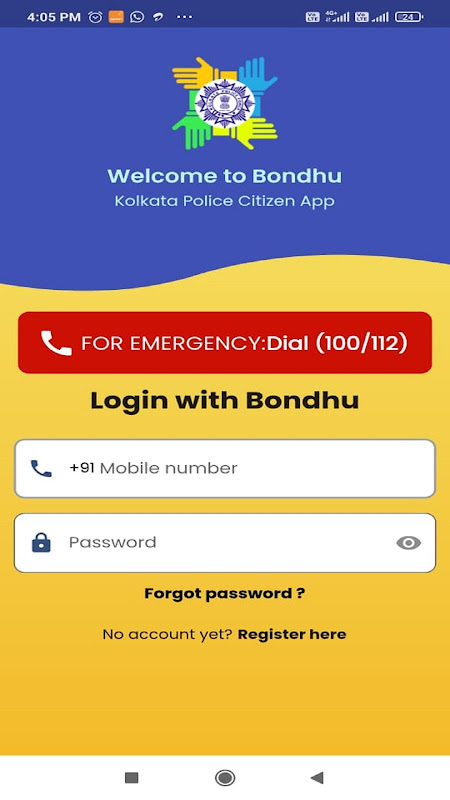 Bondhu Kolkata Police Citizen App Screenshot3