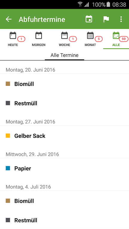 MüllAlarm App Screenshot3