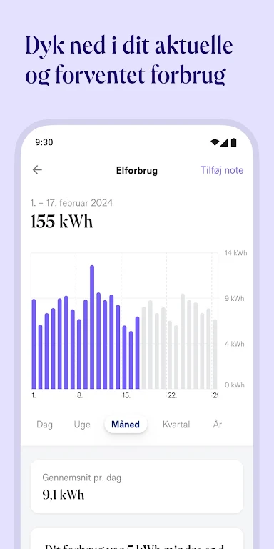 Norlys – forbrug og elpriser Screenshot2