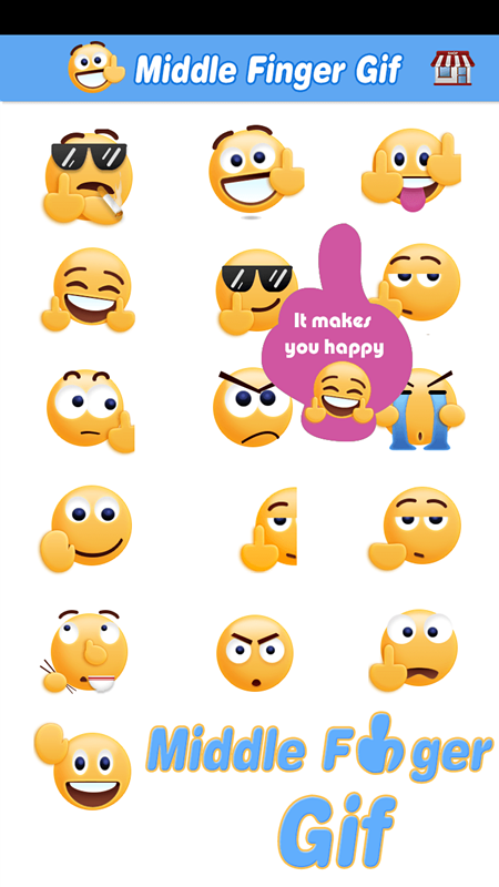 Middle Finger Emoji Sticker Screenshot2