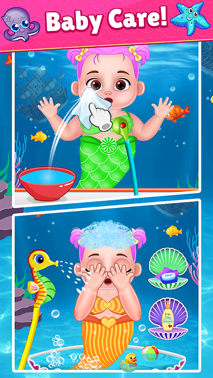 Mermaid Mom & Baby Care Game Screenshot3