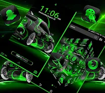 Neon Green Car Launcher Theme Screenshot2