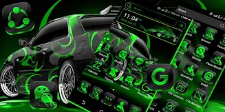 Neon Green Car Launcher Theme Screenshot5