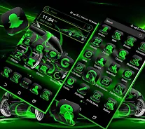 Neon Green Car Launcher Theme Screenshot1