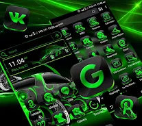 Neon Green Car Launcher Theme Screenshot3