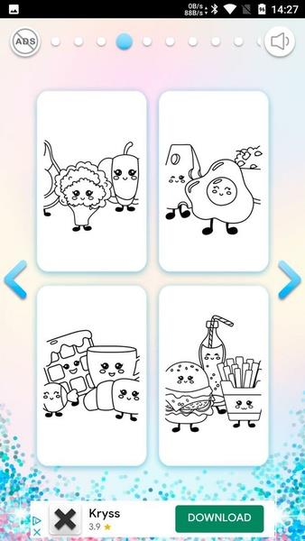 Kawaii Coloring Book Glitter Screenshot10