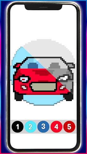 Cars Pixel Art Color by Number Screenshot6