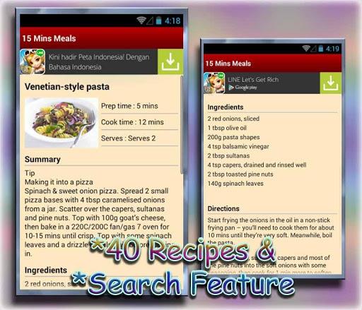 15 Minutes Meals Recipes Easy Screenshot2