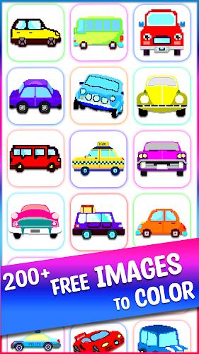 Cars Pixel Art Color by Number Screenshot3