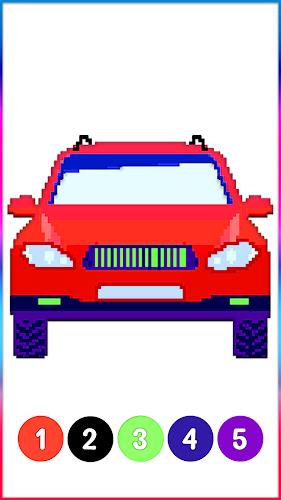 Cars Pixel Art Color by Number Screenshot4