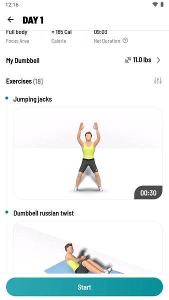 Dumbbell Workout at Home Screenshot3