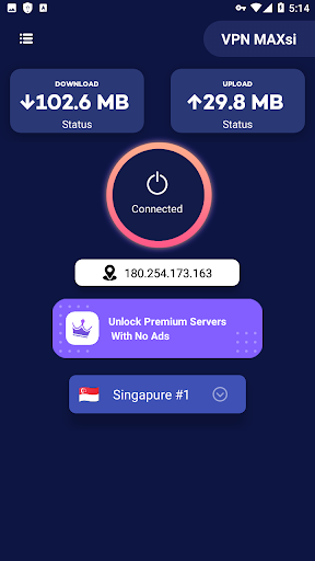 MAXsi VPN 'Fastest Singapore' Screenshot3