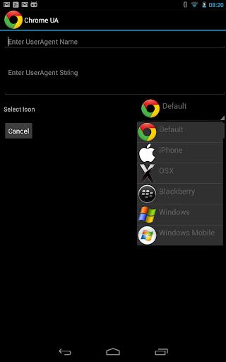 User Agent for Google Chrome Screenshot1
