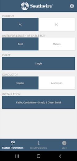 Southwire Voltage Drop Screenshot3