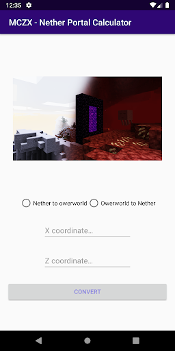 MCZX - Nether Portal Calculator Screenshot1