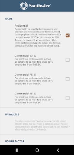 Southwire Voltage Drop Screenshot2