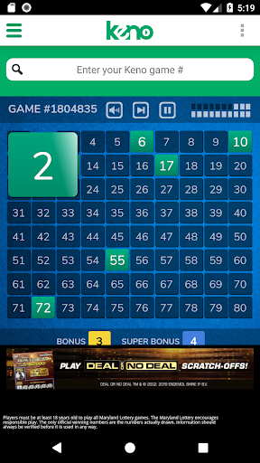 MD Lottery - Keno & Racetrax Screenshot2