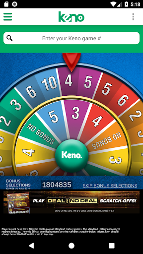 MD Lottery - Keno & Racetrax Screenshot1