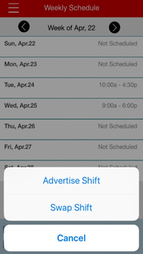 CVS mySchedule ESS Screenshot3