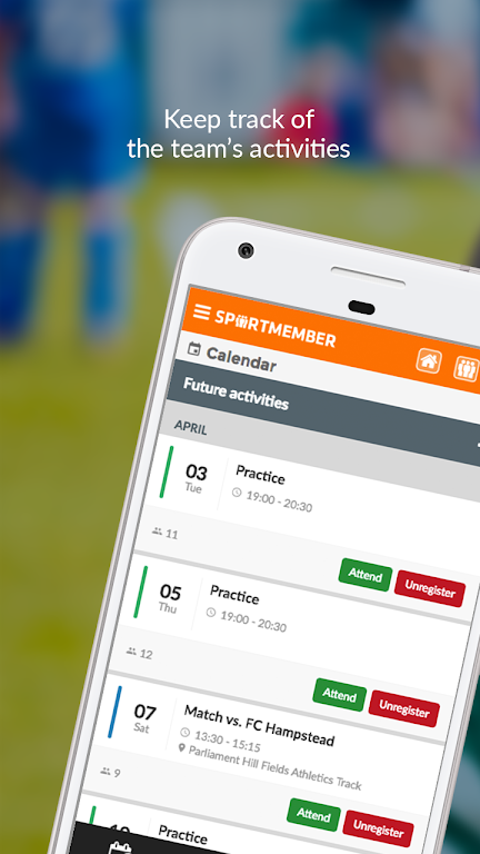 SportMember - Mobile team app Screenshot1