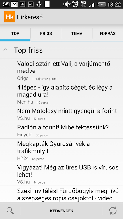 Hírkereső - friss hírek Screenshot1