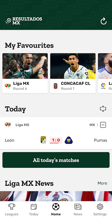 Resultados MX Soccer Results Screenshot1