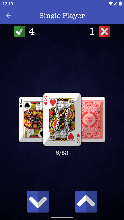 Higher Lower Card Game Screenshot2