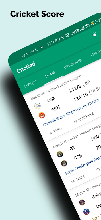 CricRed - Live Cricket Score Screenshot1