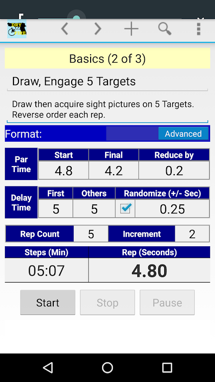 Dry Fire Par Time Tracker Screenshot2