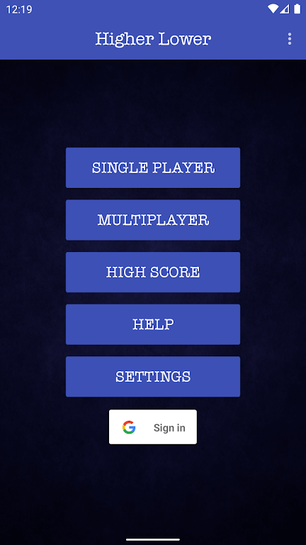 Higher Lower Card Game Screenshot1