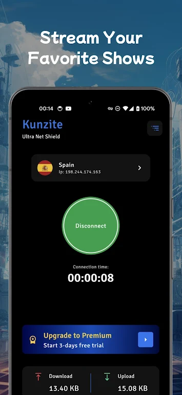 Kunzite VPN: Ultra Net Shield Screenshot3