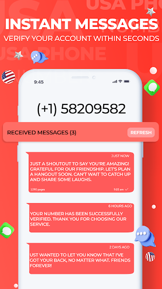 USA Phone Number Receive SMS Mod Screenshot4