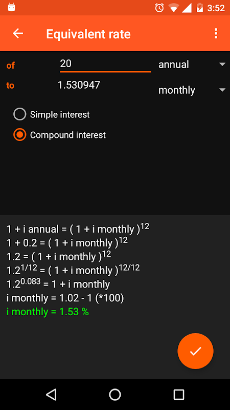 Calfi - interest calculator, Screenshot3