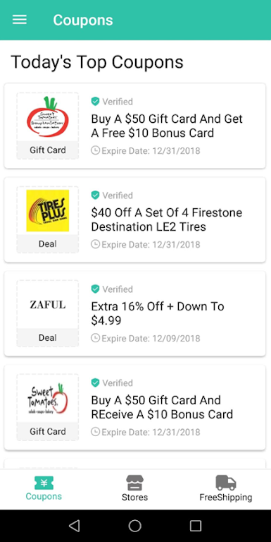 CouponBirds - Coupons, Promo Codes & Deals Screenshot1