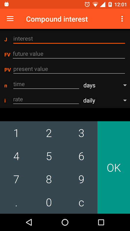 Calfi - interest calculator, Screenshot1