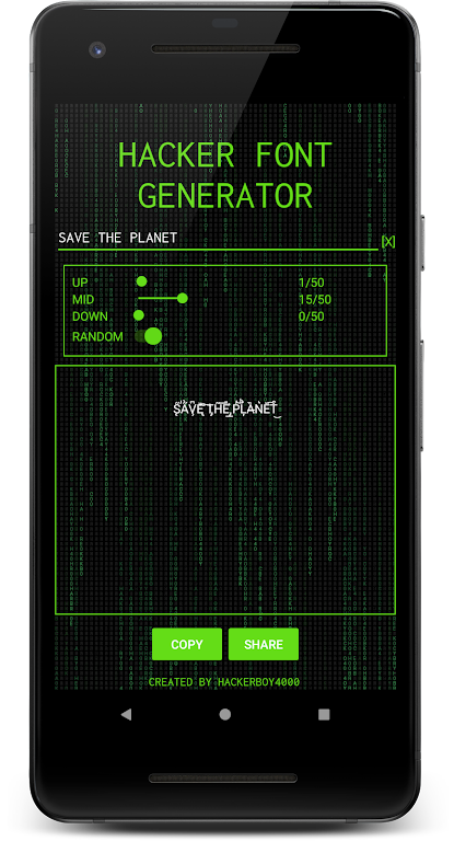 Hacker Font - Glitch Generator Screenshot2